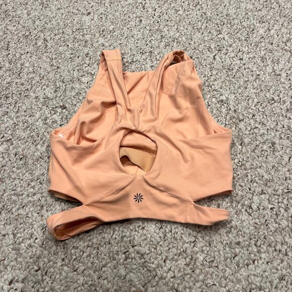 Athleta Conscious Cutout Crop Tank Sz XS Orange Active Gym Training - Picture 3 of 5